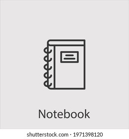 notebook icon vector icon.Editable stroke.linear style sign for use web design and mobile apps,logo.Symbol illustration.Pixel vector graphics - Vector