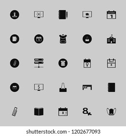 notebook icon. notebook vector icons set open book, atom monitor, server and first september calendar