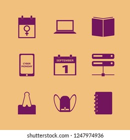 notebook icon. notebook vector icons set cyber monday mobile, server, first september calendar and laptop