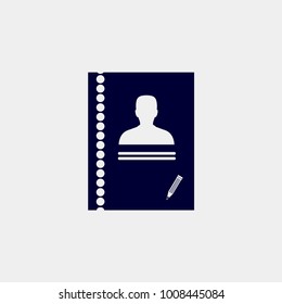 notebook icon, vector illustration. adress book icon