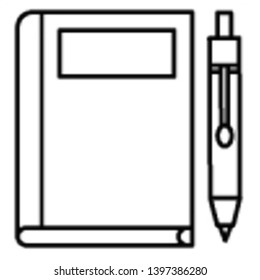 Notebook Icon, Vector Illustration, Education Outline