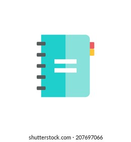 Notebook icon. Vector illustration. Flat design