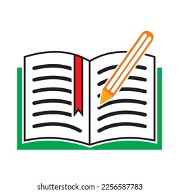 fondo blanco de ilustración de vector de icono de bloc de notas