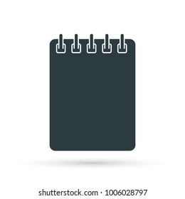 Notebook Icon. Vector isolated illustration in flat style. Note book symbol.