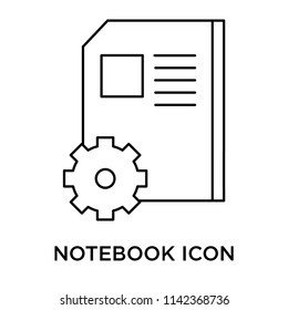 Notebook icon vector isolated on white background for your web and mobile app design, Notebook logo concept