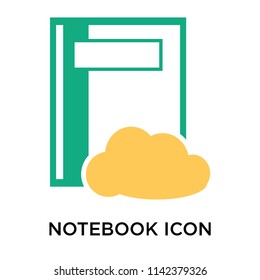 Notebook icon vector isolated on white background for your web and mobile app design, Notebook logo concept