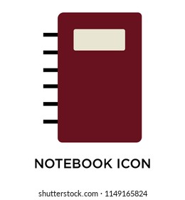 Notebook icon vector isolated on white background for your web and mobile app design, Notebook logo concept