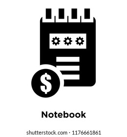 Notebook icon vector isolated on white background, logo concept of Notebook sign on transparent background, filled black symbol