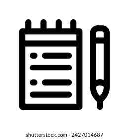 notebook icon. vector line icon for your website, mobile, presentation, and logo design.
