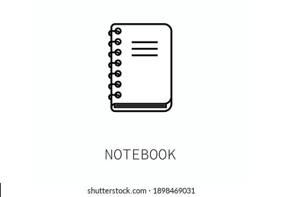 Notebook icon vector. Linear style sign for mobile concept and web design. Notebook symbol illustration. Pixel vector graphics - Vector