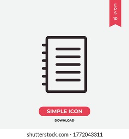 Notebook icon vector. Notepad sign