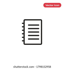 Notebook icon vector. Notepad sign