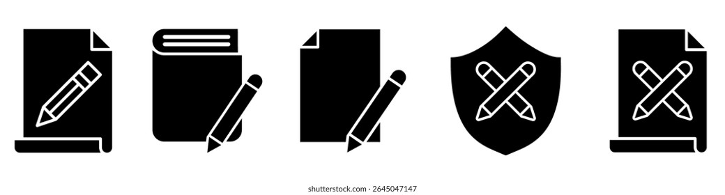 Notebook icon vector set. Note illustration sign collection. Diary symbol. Copywriting web icons.