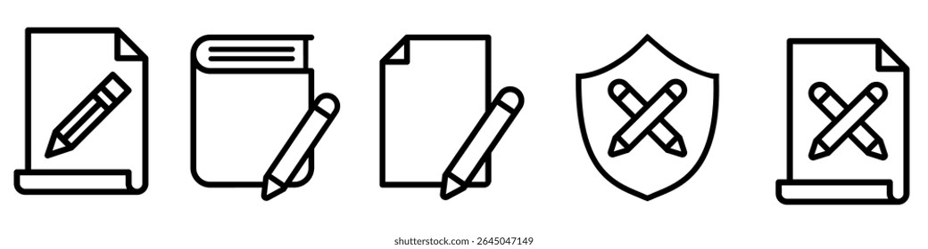 Notebook icon vector set. Note illustration sign collection. Diary symbol. Copywriting web icons.