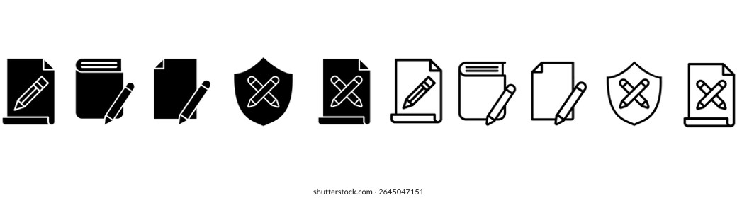 Notebook icon vector set. Note illustration sign collection. Diary symbol. Copywriting web icons.