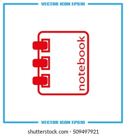 notebook icon vector, sign sketchpad