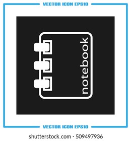 notebook icon vector, sign sketchpad