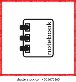 notebook icon vector, sign sketchpad