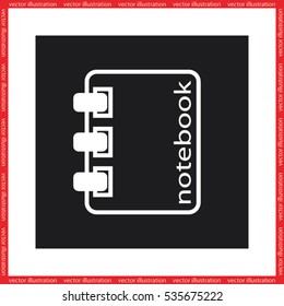 notebook icon vector, sign sketchpad