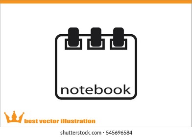 notebook icon vector, sign sketchpad