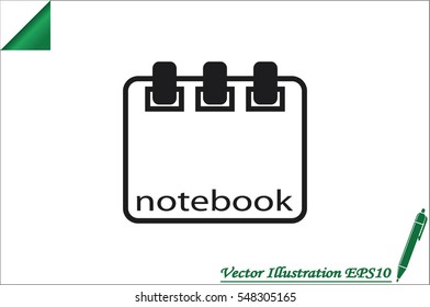 notebook icon vector, sign sketchpad