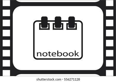notebook icon vector, sign sketchpad