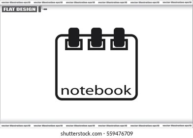 notebook icon vector, sign sketchpad 