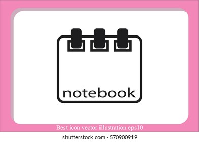 notebook icon vector, sign sketchpad.