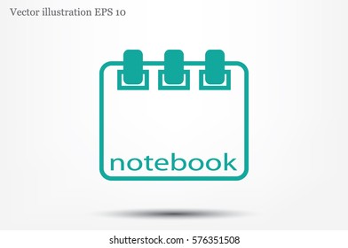 notebook icon vector, sign sketchpad.