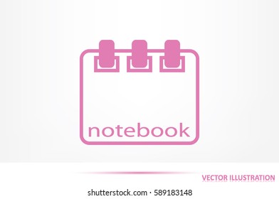 notebook icon vector, sign sketchpad