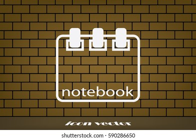 notebook icon vector, sign sketchpad