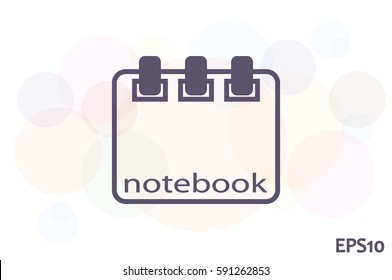 notebook icon vector, sign sketchpad