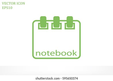 notebook icon vector, sign sketchpad.