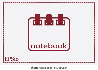 notebook icon vector, sign sketchpad