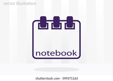 notebook icon vector, sign sketchpad