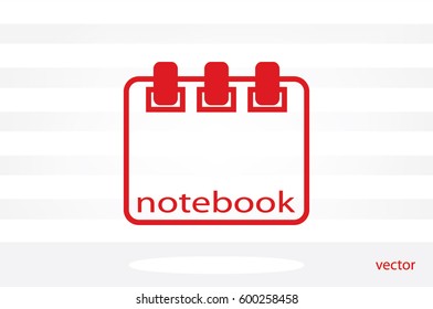 notebook icon vector, sign sketchpad