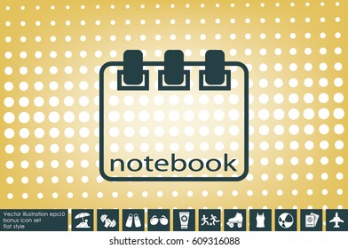 notebook icon vector, sign sketchpad
