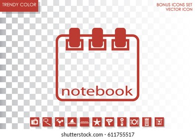 notebook icon vector, sign sketchpad