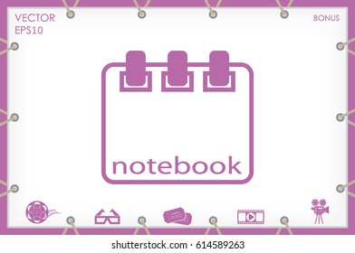 notebook icon vector, sign sketchpad