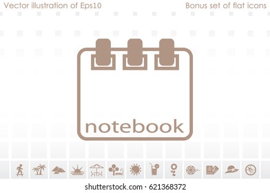 notebook icon vector, sign sketchpad
