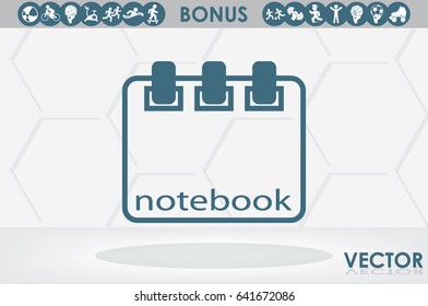 notebook icon vector, sign sketchpad