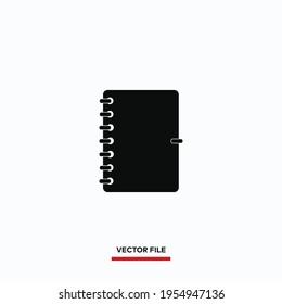 Notebook icon vector. Simple note sign