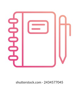 Notebook icon vector stock illustration.