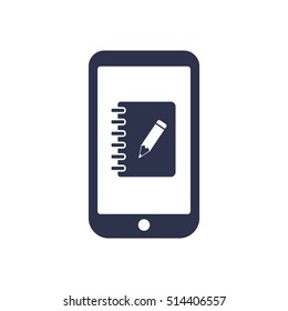 Notebook  icon vector, symbol, isolated, flat  design.