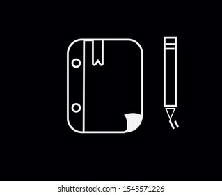 notebook, icon and vector to work your design image, to create illustrations, artistic works