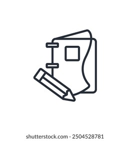 Icono del cuaderno. Vector. Trazo editable. signo de estilo lineal para uso Diseño web, logotipo. Ilustración de símbolo.