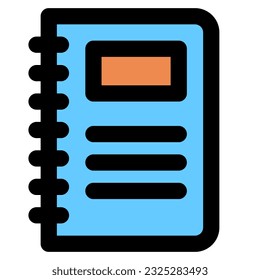 notebook icon vetor illustration of note stationery book