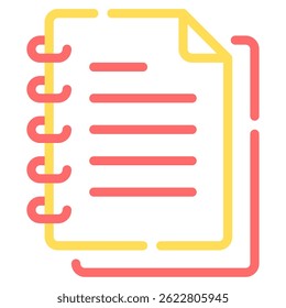 Notebook icon, for web, app, infographic, etc