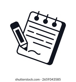 notebook icon with white background vector stock illustration