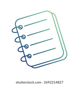 Icono de cuaderno con fondo blanco Ilustración de stock de Vector